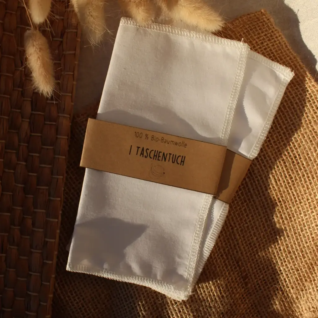 Taschentücher aus Biobaumwolle weiß