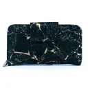 Stilvolle und funktionale Damenbrieftasche BAG-2306 aus Kork | Schwarz mit Gold - #BAG-2306-B