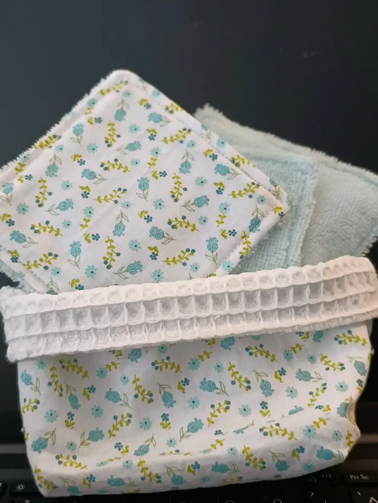 Panier de rangement en coton avec 10 lingettes réutilisables | 9