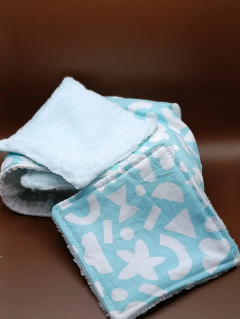 Panier de rangement en coton avec 10 lingettes réutilisables | 10