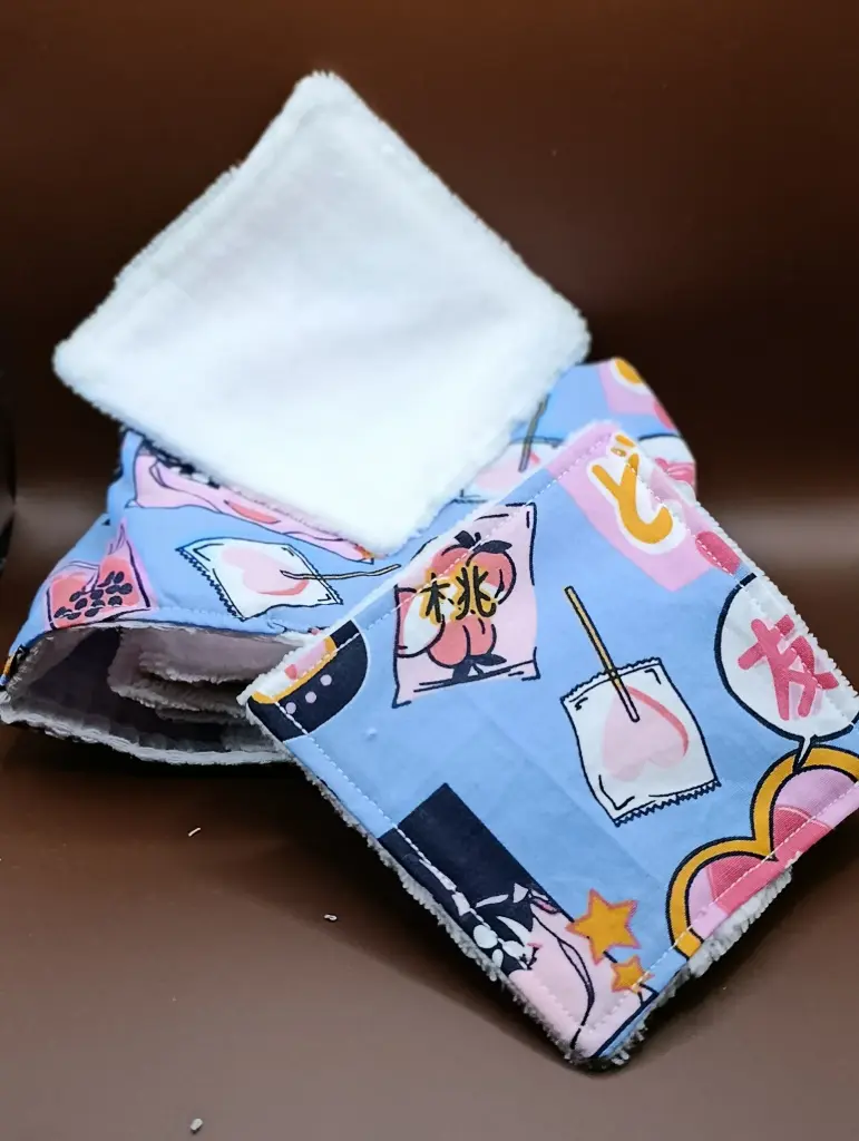 Panier de rangement en coton avec 10 lingettes réutilisables | 15