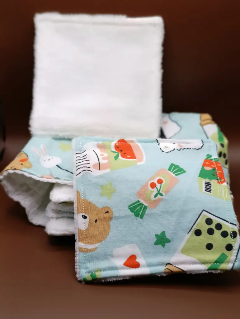 Panier de rangement en coton avec 10 lingettes réutilisables | 19