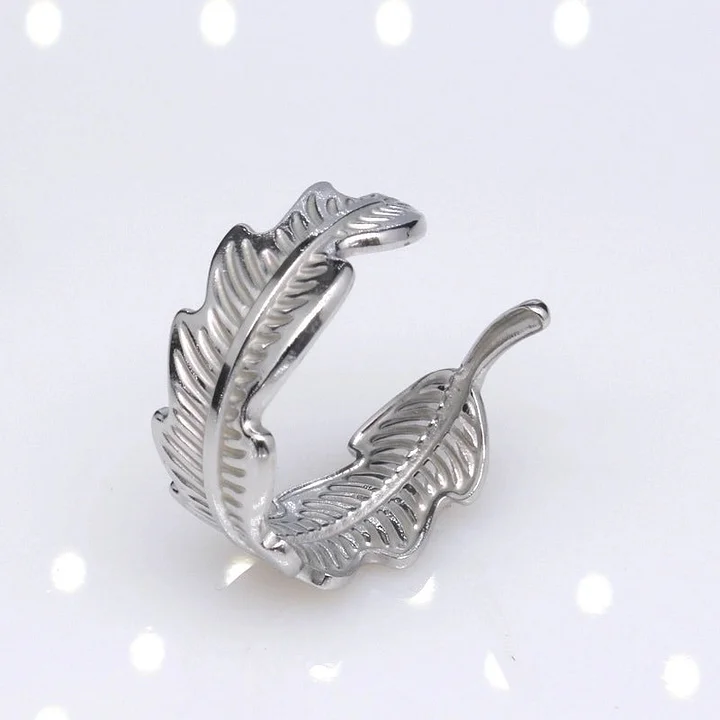 Offener Ring im Retro-Stil mit geometrischer Titanstahlbeschichtung 28