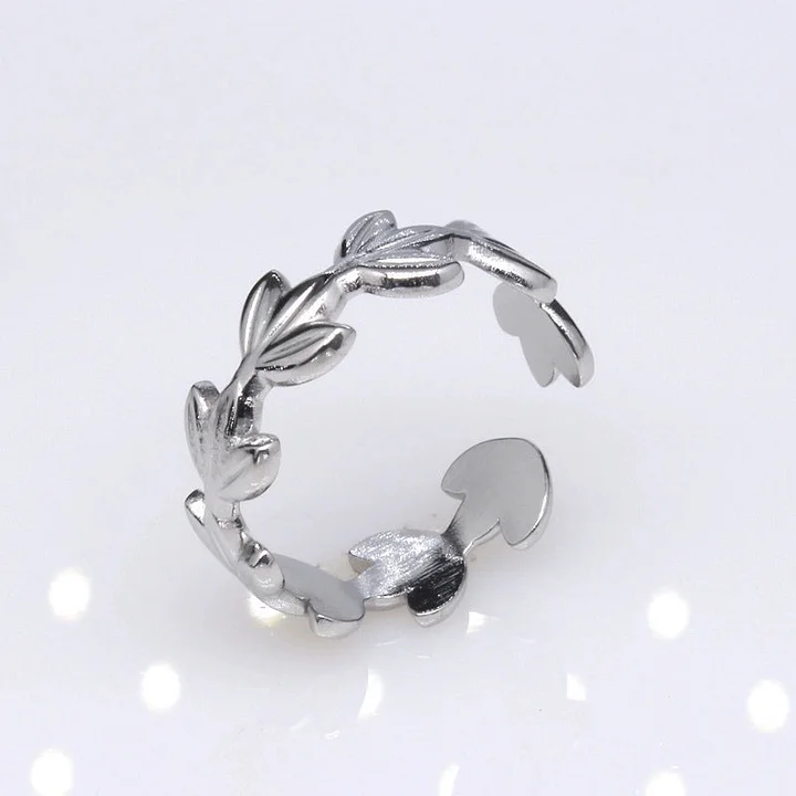 Offener Ring im Retro-Stil mit geometrischer Titanstahlbeschichtung 30