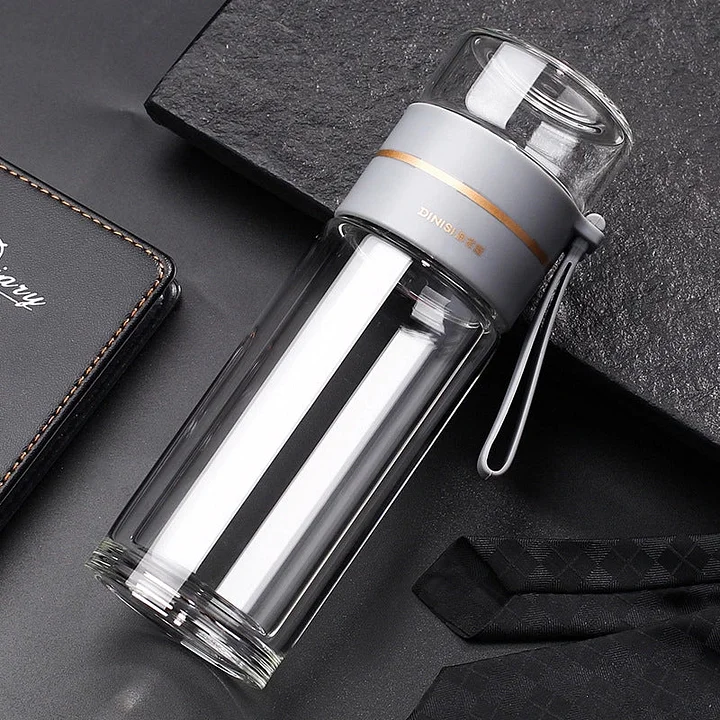 Becherglas, doppelschichtig, isoliert, Glas, 3