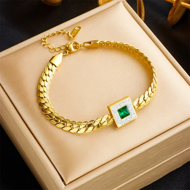 Damen Kette Titan Stahl Galvanik Schmuck Sets - Armband