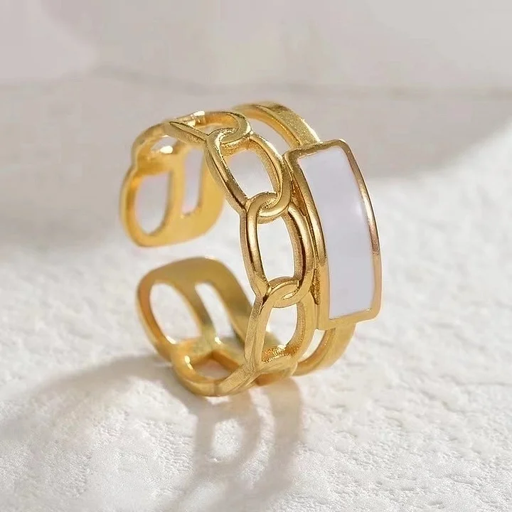 Titanstahl Emaille Offene Ringe 