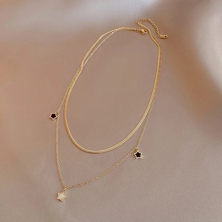 Emaille Damen Halskette - 14K Gold