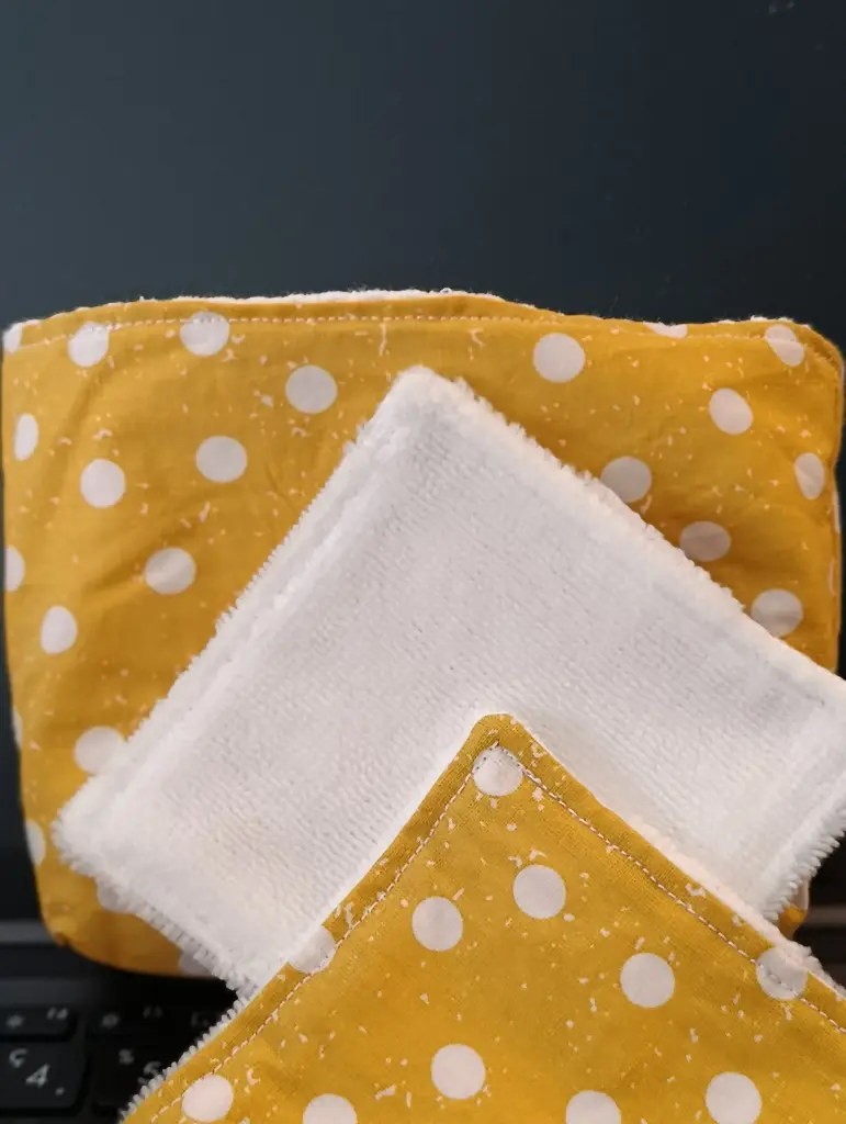 Panier de rangement en coton avec 10 lingettes réutilisables | 20