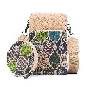 Bedruckte Handytasche aus Naturkork mit Münzfach und Schultergurt | D 