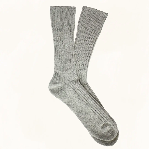 [KLWMNDSSCKGRY] KLUE DUST STAR-Socken aus Seide und Wolle | Grau |36-40 